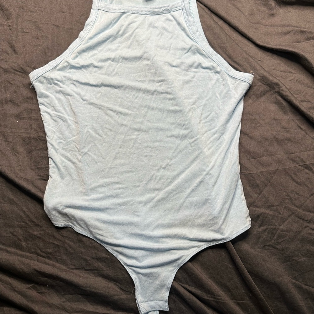 Sky Blue Sleeveless Bodysuit - Picture 1 of 2